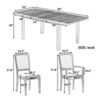 9 Pieces Extendable Dining Table Set for 6, Rectangular Kitchen Dining Table with Removable Leaf and 6 Armless Chairs and 2 Arm Chairs