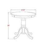 3-Piece Black and Cherry Finish Solid Wood Top - Button Tufted Dining Room Set - Seats 4