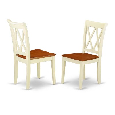 HomeStock 3-Piece Buttermilk and Cherry Finish Solid Wood Top With Dropleaf Dining Table Set
