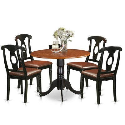 HomeStock Dropleaf Dining Table Set Kitchen Dining Black Cherry