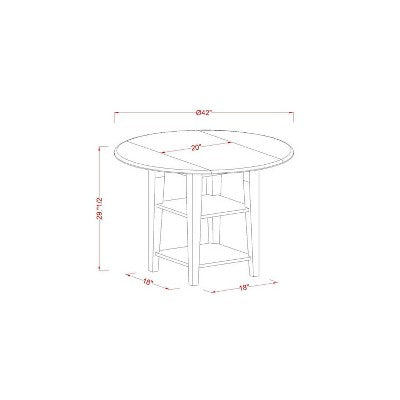 HomeStock 3-Piece Buttermilk and Cherry Finish Round Solid Wood Top Dining Table Set