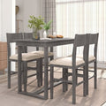 5-Piece Farmhouse Counter Height Dining Table Set with 1 Rectangular Dining Table and 4 Dining Chairs for Small Places - ModernLuxe