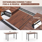 Costway 3 Piece Dining Table Set for 4-6 63Kitchen Table with 2 Benches Metal Frame Black/Walnut
