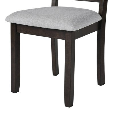 3 Piece Expandable Dining Set with 2 Upholstered Chairs, Wood Dining Table with Drop Leaf for Small Place