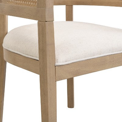 Christopher Knight Home Kassadin Farmhouse 7 Piece Dining Set with Rubberwood Upholstered Rattan Chairs