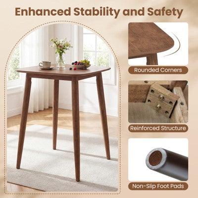 Costway 3 PCS Counter Height Kitchen Table with 2 Bar Stools, Fabric Upholstered Seats
