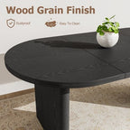 70.8 Inch Oval Dining Table with Upholstered Dining Chairs, Kitchen Table with Thick Sturdy Wooden Base, High Back Dining Chair with Solid Wood Legs
