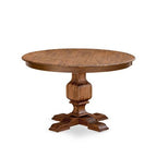 HomeStock Modern Round Dining Table Set Walnut Linen Chairs