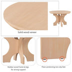 GDFStudio Agnes 5 Piece Rustic Round Dining Set with Upholstered Chairs and Curved Bench