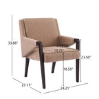 Christopher Knight Home Lindiwe Modern 7 Piece Rubberwood Linen Upholstered Dining Set with Rectangular Table