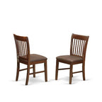 3-Piece Mahogany Finish Solid Wood Top - Round Dining Room Set - Seats 4
