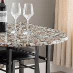 Kings Brand Furniture  Akins 3-Piece Drop-Leaf Dinette Set with Faux Marble Tabletop and Faux Leather Stools