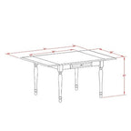 HomeStock 3-Pc Linen White Finish Rectangular Solid Wood Top with Dropleaf Dining Table Set