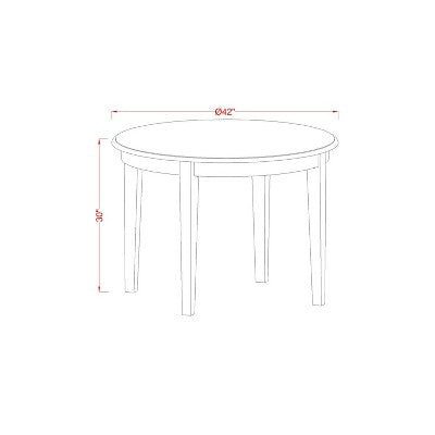 HomeStock 5-Piece Linen White Finish Solid Wood Top Dining Table with 4 Chairs