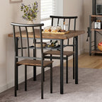 5 Piece Dining Table Set for 4 with Storage Rack, Metal and Wood Rectangular Dining Room Table Set for Kitchen, Dining Room, Dinette,Rustic Brown