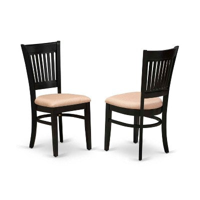 3-Piece Black Finish Solid Wood Top - Dining Room Set - Seats 4