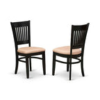 3-Piece Black Finish Solid Wood Top - Dining Room Set - Seats 4