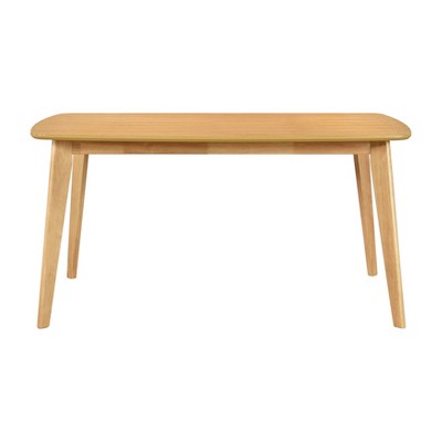GDFStudio Harrison Scandinavian Farmhouse 7-Piece Wood Dining Set with 6 Windsor Curved Back Chairs