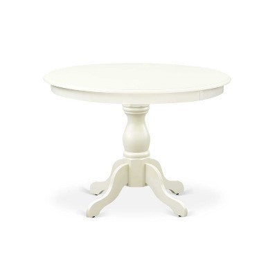 3-Piece Linen White Finish Solid Wood Top - Dining Room Set with High Back - Seats 4
