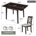 GDF Studio Avery 3 Piece Dining Set with Drop Leaf Dining Table and 2 Dining Upholstered Chairs
