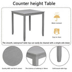 CLIHOME 5 Pieces Dining Table Set, Set for 4 Wooden Kitchen Dining Square Table Set with Square Table and 4 Upholstered Chairs
