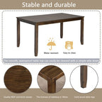 sumyeg 6 Piece Wooden Dining Table Set with Table, 4 Upholstered Chairs and Bench