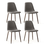 Olive+Oslo 5-Piece Dining Table Set for 4, Round Glass Dining Table with 4 Upholstered Dining Chairs Walnut Legs-Panipeachy