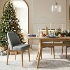 9-Piece Dining Set for 8, Extendable Trestle Base Table with Upholstered Chairs Featuring Solid Wood Legs-Panipeachy