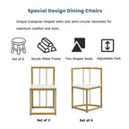 Modern Marble Dining Table Set for 6 with Metal Frame, Rectangular Marble Sticker Table and 6 Chairs for Dining Room Kitchen