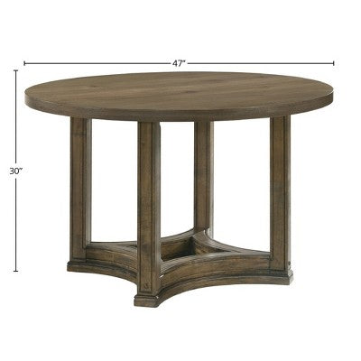 Christopher Knight Home Jimmy Vintage 47 Wood 5 Piece Round Dining Table Set with 4 Upholstered Chairs