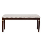 Retro 6 Pieces Kitchen Dining Table Set, Rectangular Table and 4 High-Back Tufted Chairs & Bench, Wood Dining Room Table Set for 6