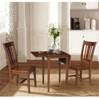 International Concepts Small Dual Drop Leaf Dining Table with 2 San Remo Splat