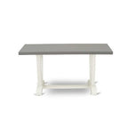 HomeStock 7-Piece Rectangle Natural Oak Finish Solid Wood Top Dining Table with 6-Parson Chairs