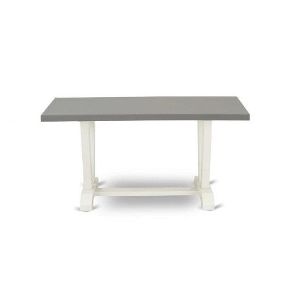HomeStock 7-Piece Rectangle Natural Oak Finish Solid Wood Top Dining Table with 6-Parson Chairs