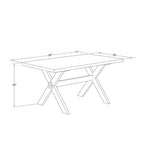 HomeStock 5-Piece Natural Oak Finish Solid Wood Top Dining table with 4 Chairs