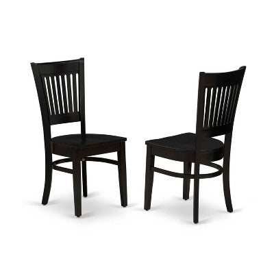 HomeStock 5-Piece Rectangle Black Finish Solid Wood Top Dining table with 4-Chairs with Slat Back