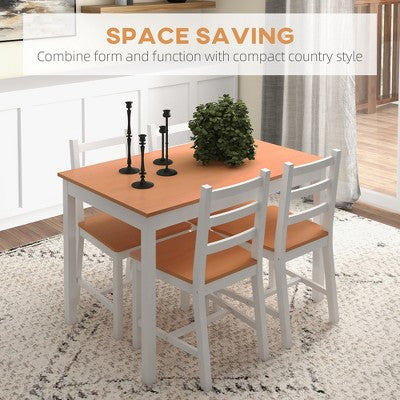 Dining Table Set for 4, 5 Piece Modern Kitchen Table and Chairs, Solid Wood Dining Room Set for Small Spaces, Breakfast Nook