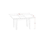 Dinette Set for 4 - Small Kitchen Table with Chairs - Modern Design - Saddle Brown Finish