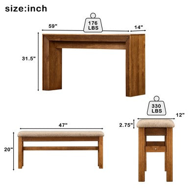 GDFStudio Emily Modern 2 Piece Bar Table Set with Fabric Upholstered Bar Stool