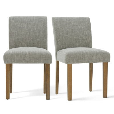 Expandable Dining Table Set for 8, Rectangular Table with Removable Leaves and Armless Linen Chairs, Featuring Solid Wood Legs-Panipeachy
