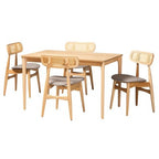 Baxton Studio Tarana Mid-Century Modern Wood 5-Piece Dining Set
