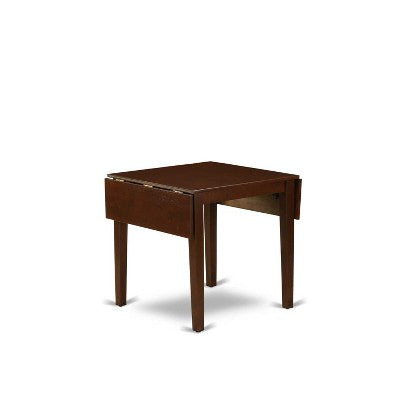 HomeStock 3-Pc Mahogany Finish Rectangular Solid Wood Top with Dropleaf Dining Table Set