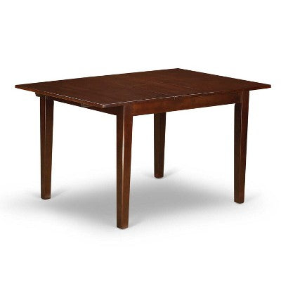 Rectangle Dinette Table Set - 3Pc Dining Table with Butterfly Leaf & 2 Parsons Chairs - Firebrick Red