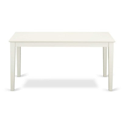 5-Piece Linen White Finish Solid Wood Top - Rectangular Dining Room Set - Seats 4