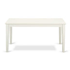5-Piece Linen White Finish Solid Wood Top - Rectangular Dining Room Set - Seats 4
