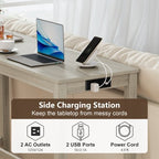 Costway 4PCS Bar Table Set w/Charging Station 3 Padded Stools for Living Room Kitchen