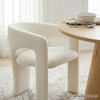 Round Dining Table Set with 2 Chenille Armchairs, Modern Pedestal Table and Upholstered Chairs with Full Back and Arms-Panipeachy