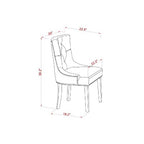 HomeStock 7 Piece Kitchen Table Set Mahogany Linen Fabric Parsons Chairs