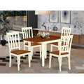 HomeStock Dining Set Kitchen Table And Chairs Buttermilk Cherry Finish