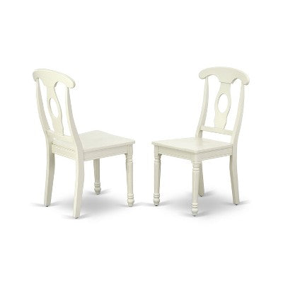 Asian Rubber Wood 7 Piece Oval Dining Table Set Linen White Kitchen Set
